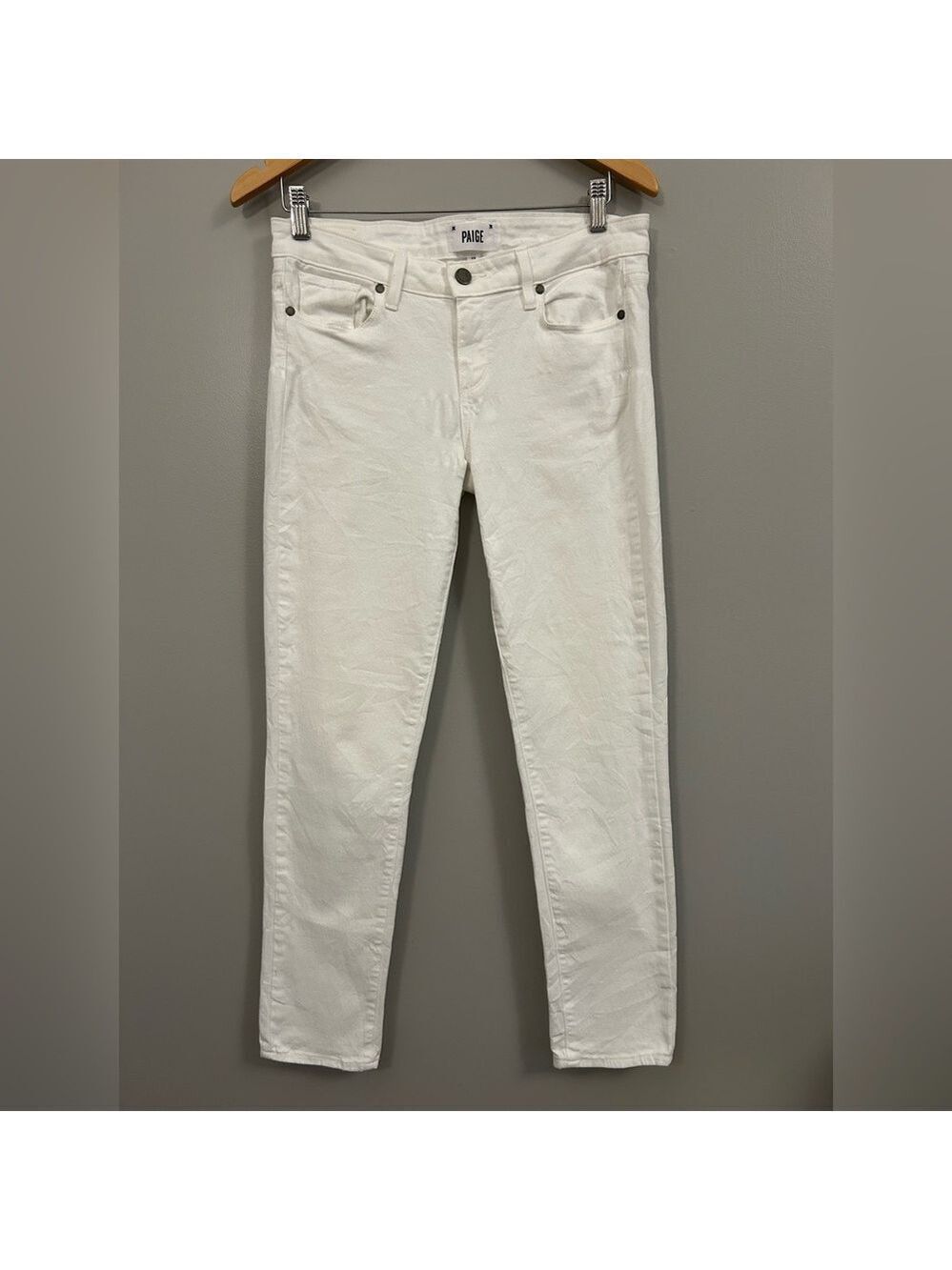 PAIGE Women's White Skyline Ankle Peg Skinny Jeans Size 28